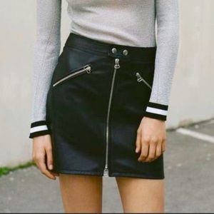 Rag & Bone/JEAN Racer Leather Zip Skirt